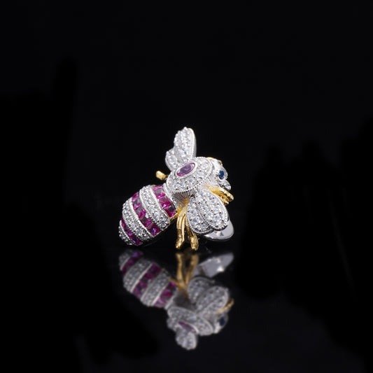 Italian Court Style Small Bee Brooch – 925 Sterling Silver