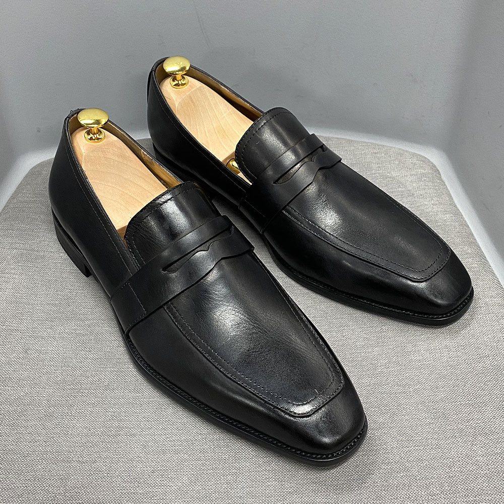 Classic handcrafted Italian Style Loafers Leather Business Dress Shoes